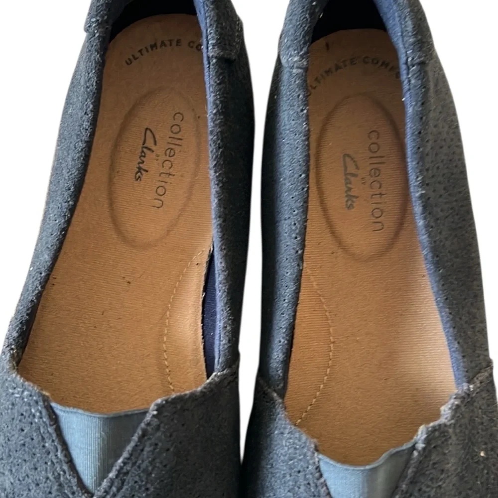 Women’s Clark’s collection Danelly Sky Espadrille Loafers Shoes 6 1/2 Navy Blue